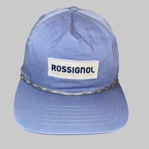 Rossignol Blue Trucker Hat Rope Accent Snapback Cotton Mesh Golf Ski Cap Mens
